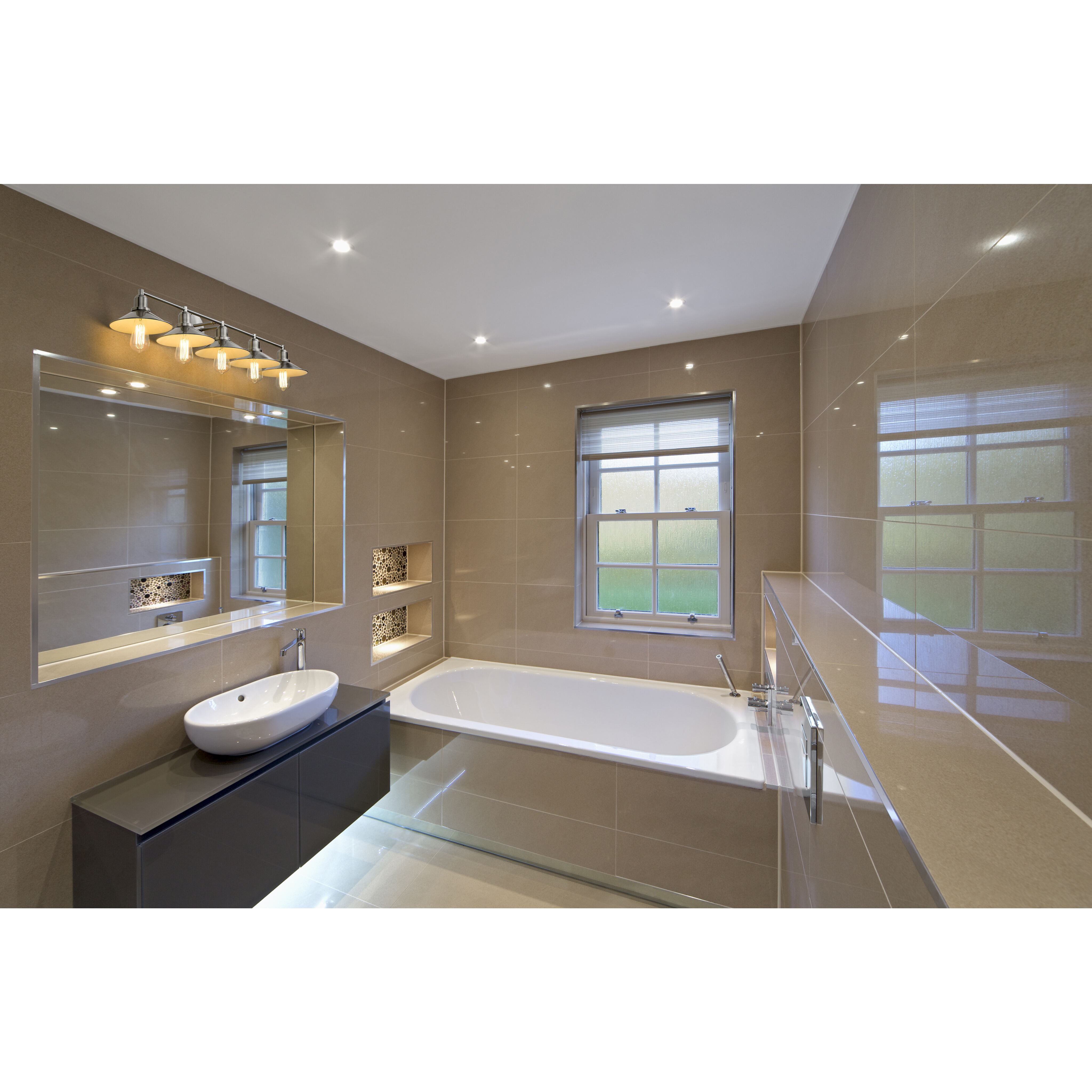 Casa 5 Light 46 inch Brushed Nickel Vanity Wall Light in Brushed Nickel Steel