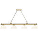 Cordon 4 Light 81.25 inch Rubbed Brass Billiard Ceiling Light in White Plastic