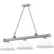 Cordon 3 Light 57.25 inch Brushed Nickel Billiard Ceiling Light in White Plastic