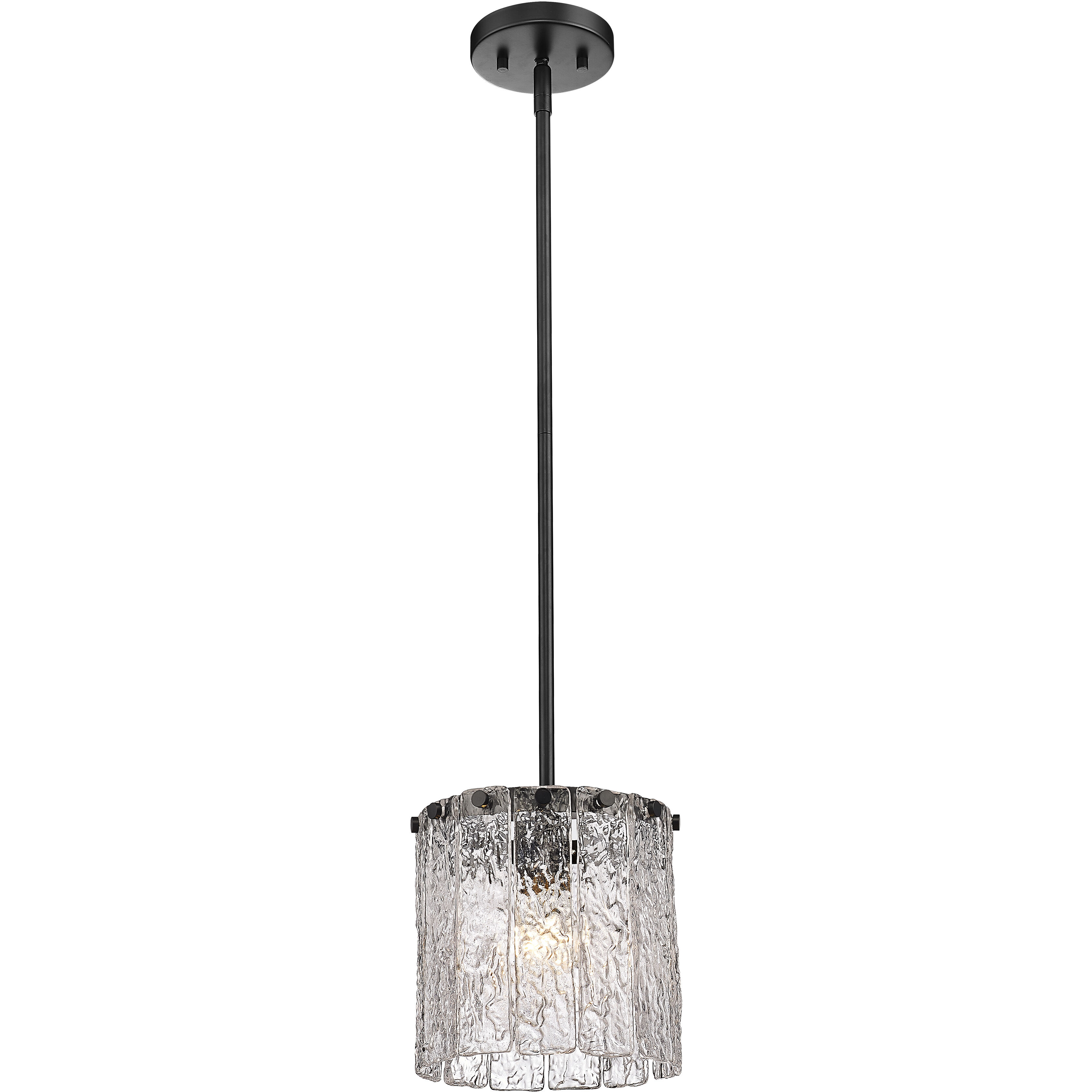 Glacier 1 Light 8.5 inch Matte Black Pendant Ceiling Light