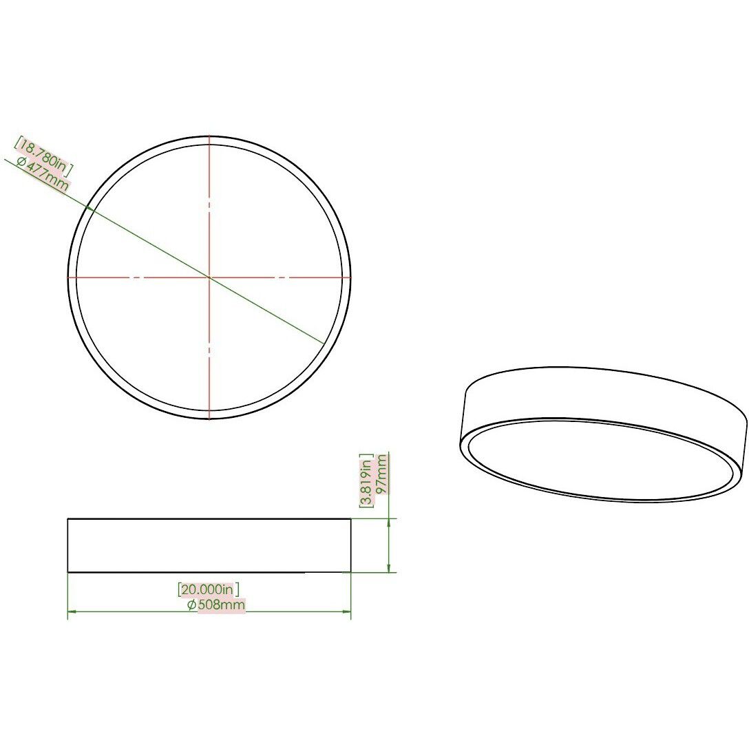 Coronado LED 20 inch Matte Black Flush Mount Ceiling Light