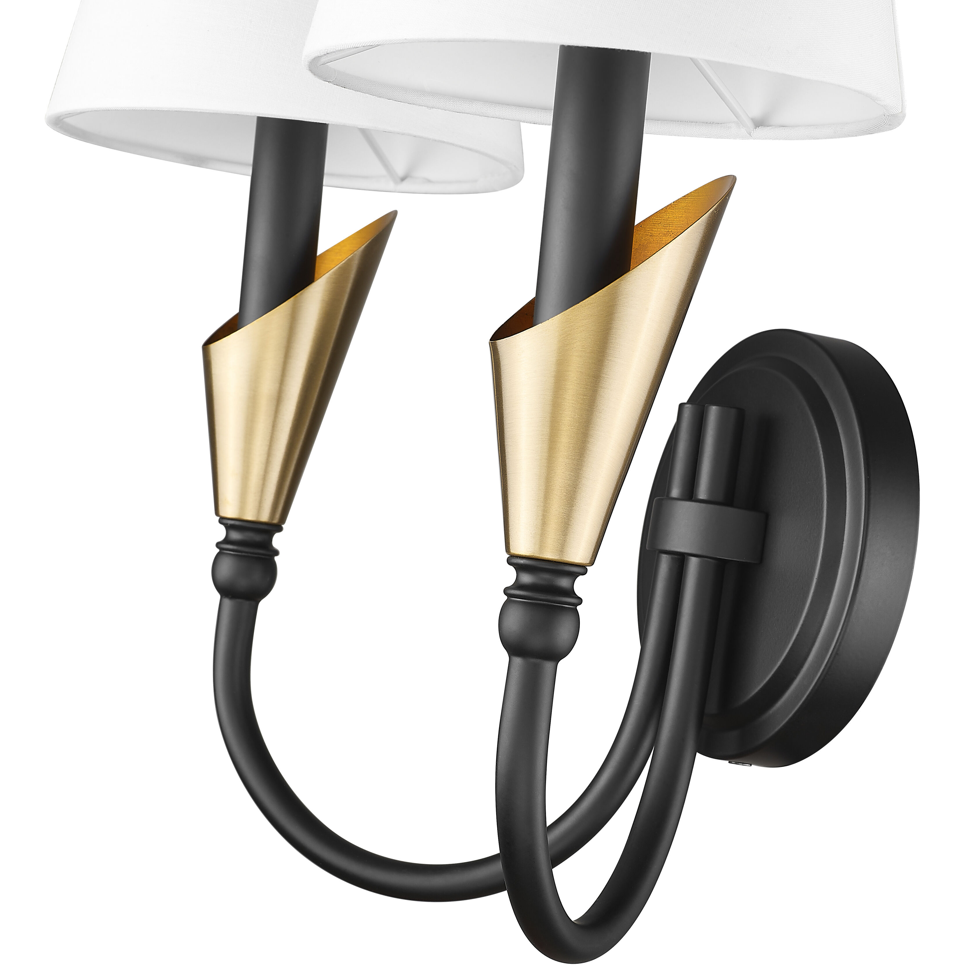 Claudelle Wall Sconce Wall Light in Matte Black and Modern Gold