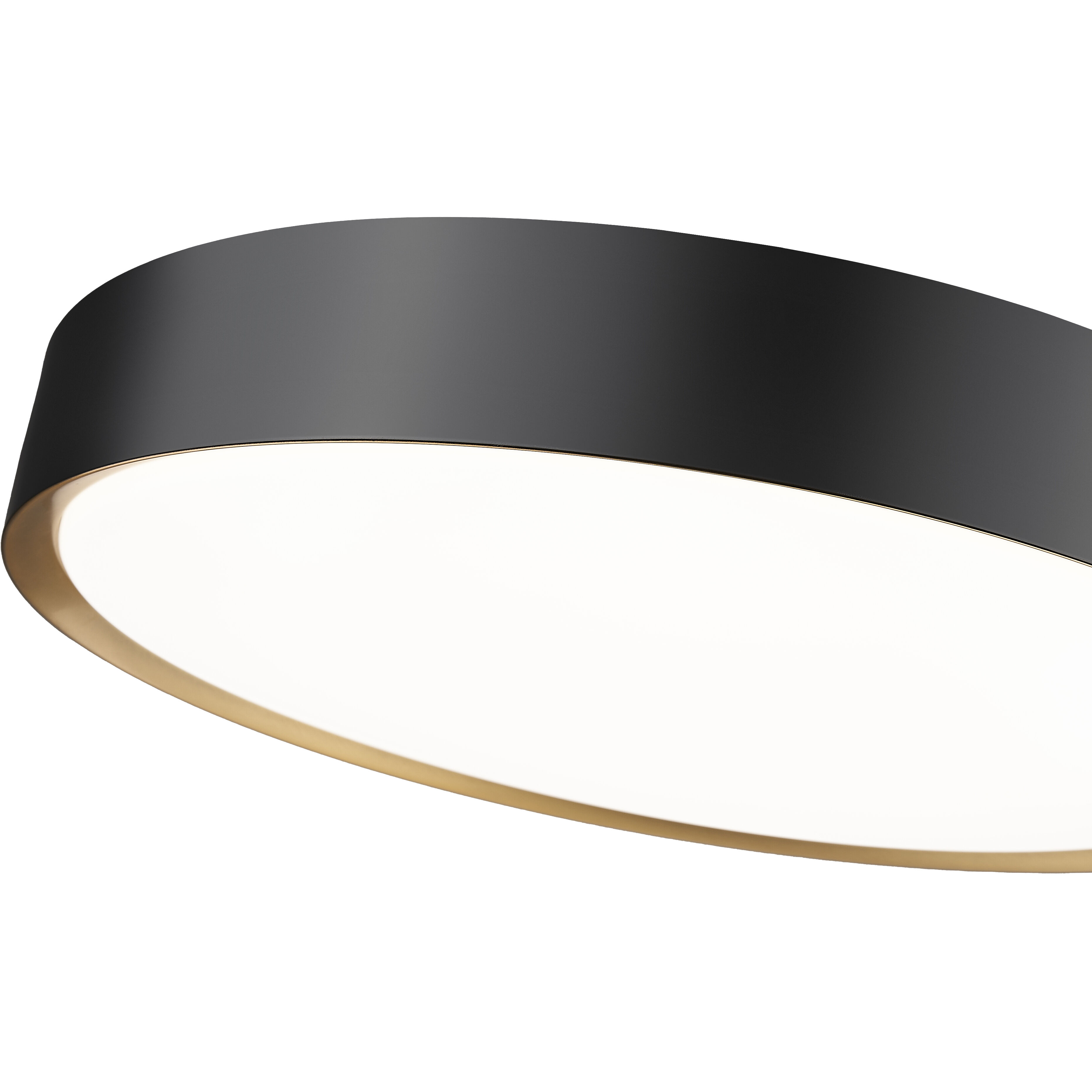 Kawan LED 20 inch Matte Black and Modern Gold Flush Mount Ceiling Light