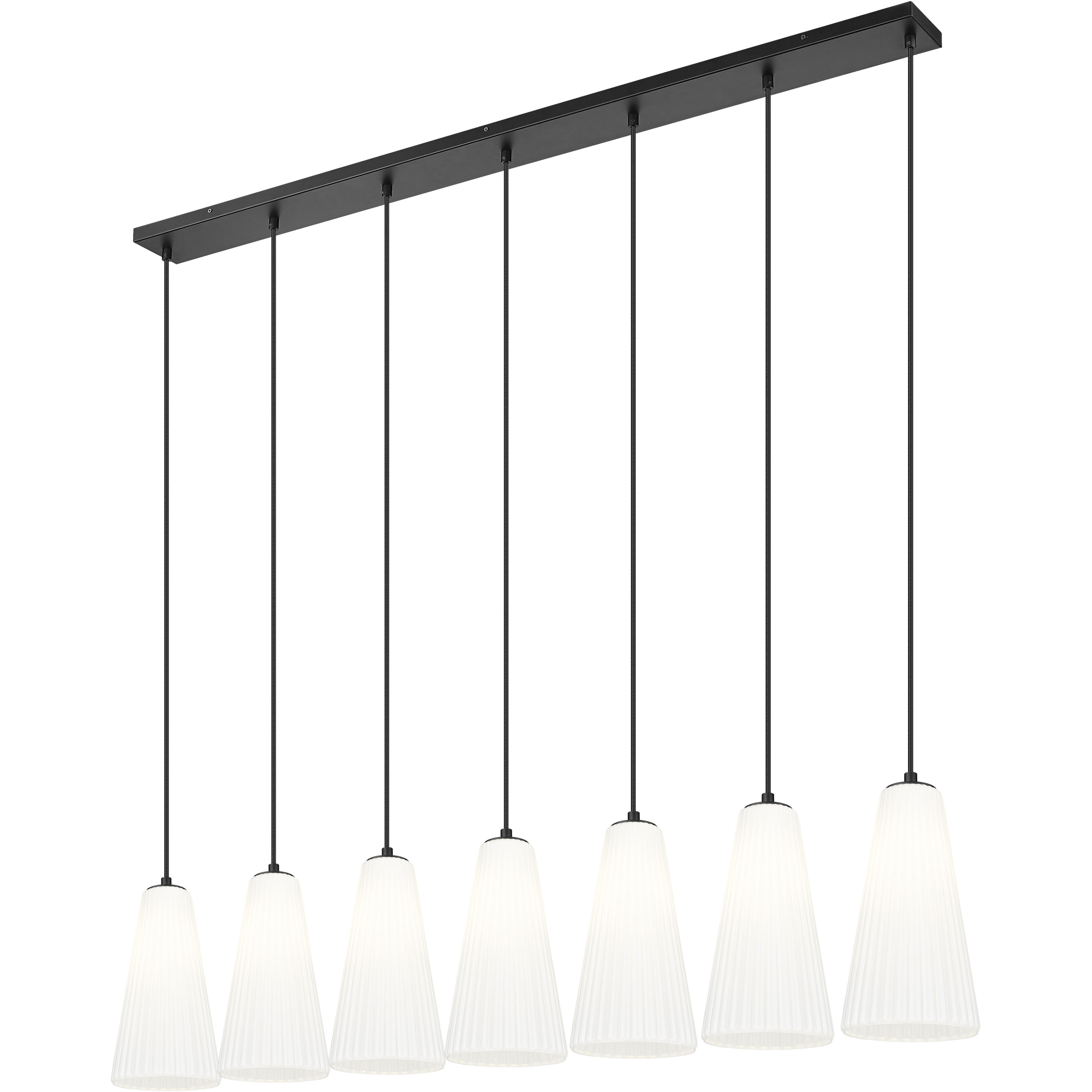 Farrell 7 Light 54 inch Matte Black Linear Chandelier Ceiling Light