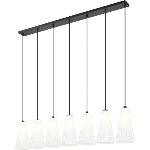 Farrell 7 Light 54 inch Matte Black Linear Chandelier Ceiling Light