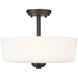 Arlington 3 Light 14.75 inch Bronze Semi Flush Mount Ceiling Light