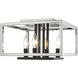 Quadra 4 Light 13 inch Chrome and Black Flush Mount Ceiling Light in 5.25