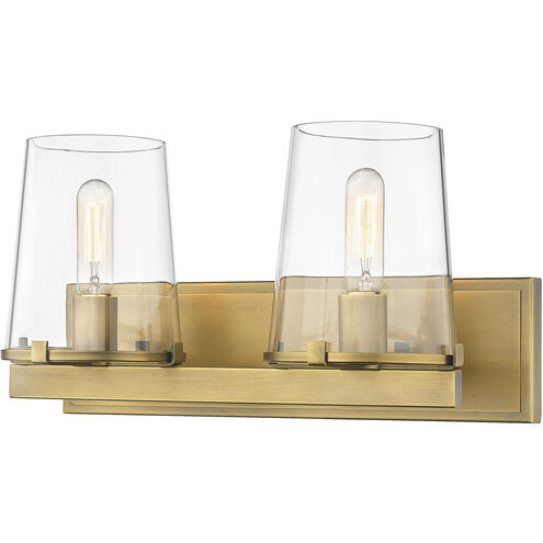 Callista 2 Light 18.25 inch Rubbed Brass Vanity Wall Light