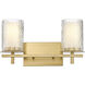 Grayson 2 Light 16 inch Modern Gold Vanity Wall Light