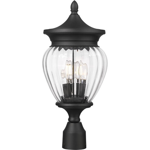 Davina 3 Light 20.25 inch Black Outdoor Post Mounted Fixture in G9