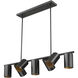 Lumina 7 Light 42 inch Matte Black Linear Chandelier Ceiling Light