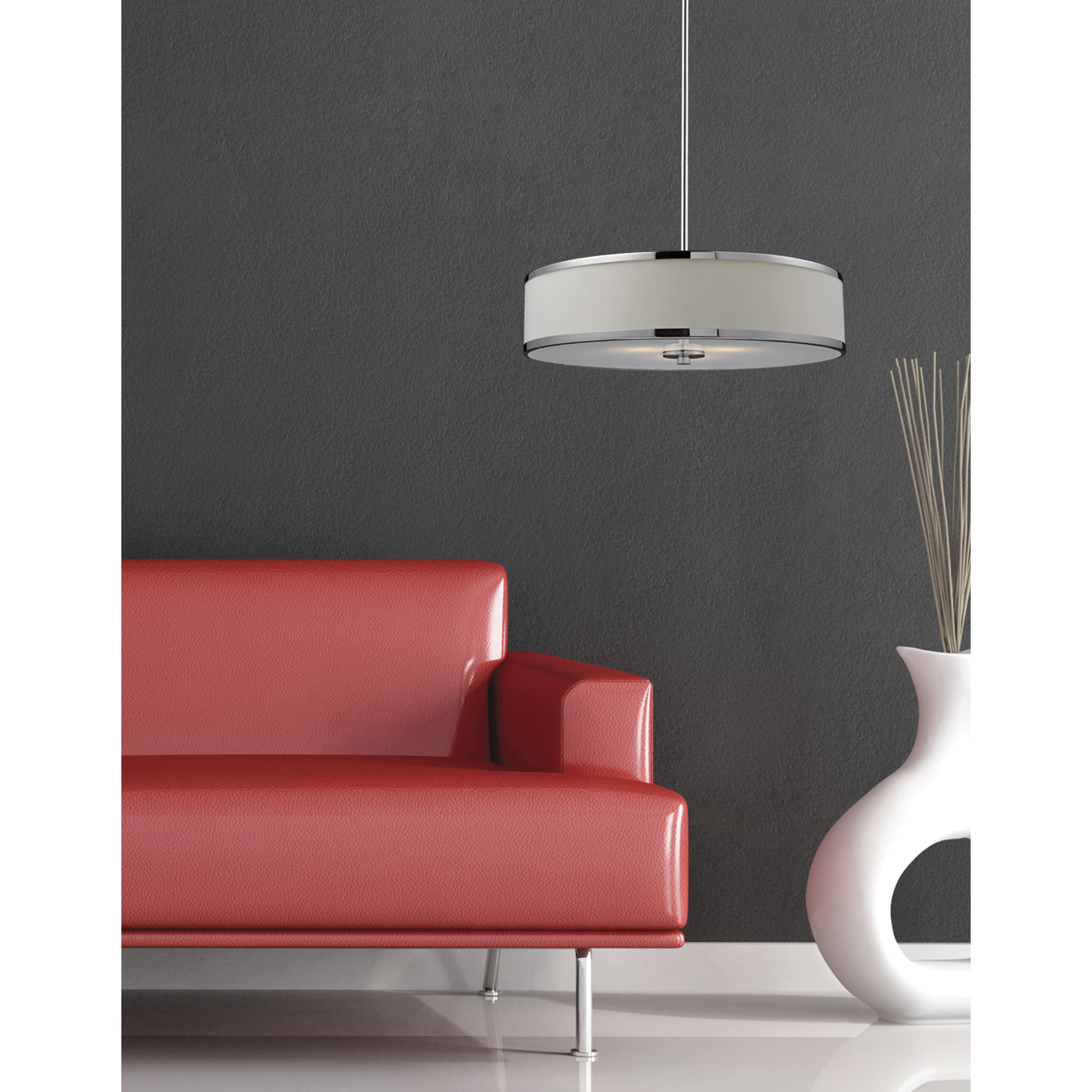 Cameo 3 Light 23.63 inch Chrome Pendant Ceiling Light