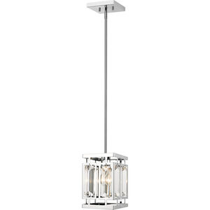 Mersesse 1 Light 7 inch Chrome Pendant Ceiling Light in 3.52, Clear and Chrome