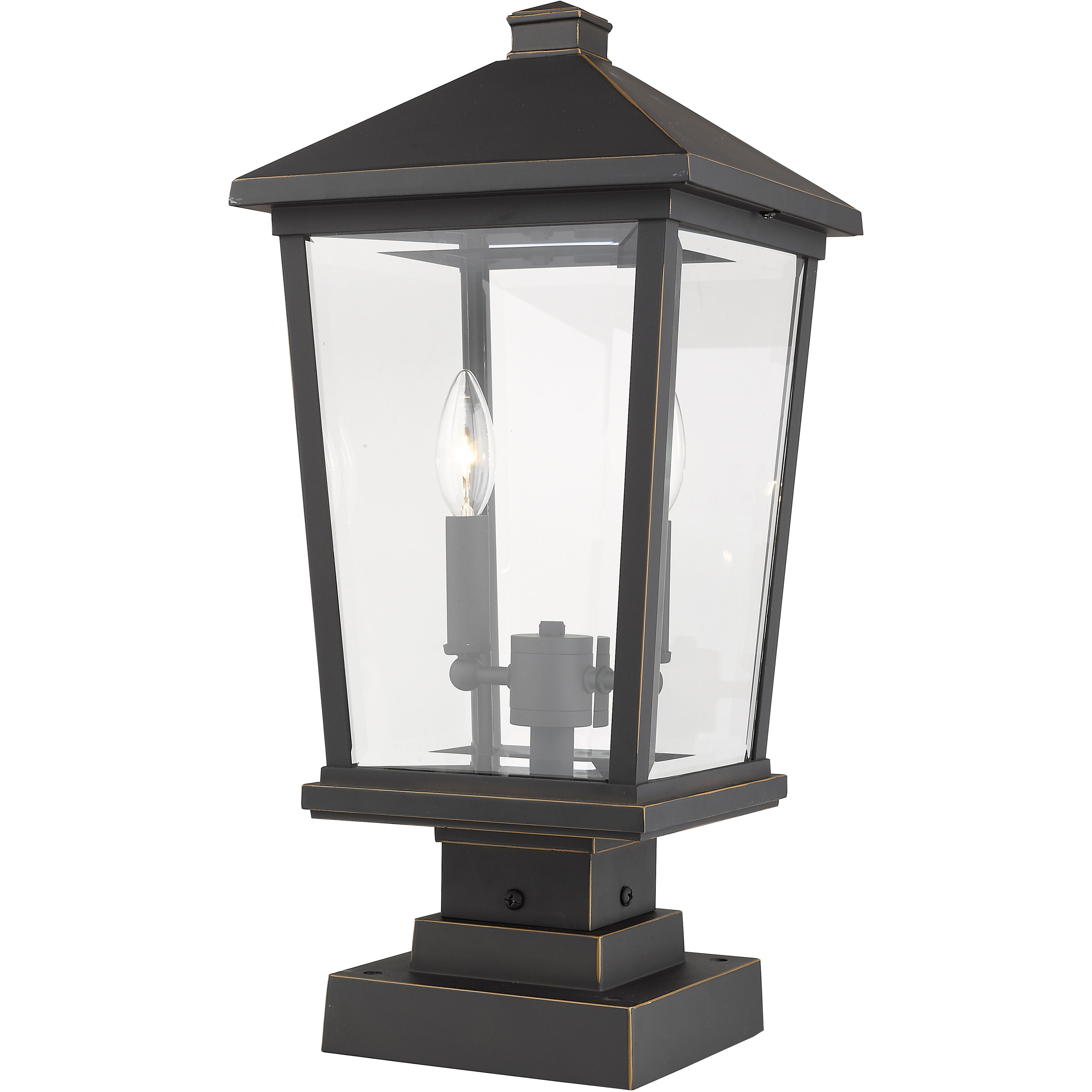 Beacon 2 Light 22 inch Oil Rubbed Bronze Outdoor Pier Mounted Fixture in 8.5