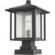 Aspen 1 Light 17.5 inch Black Outdoor Pier Mounted Fixture