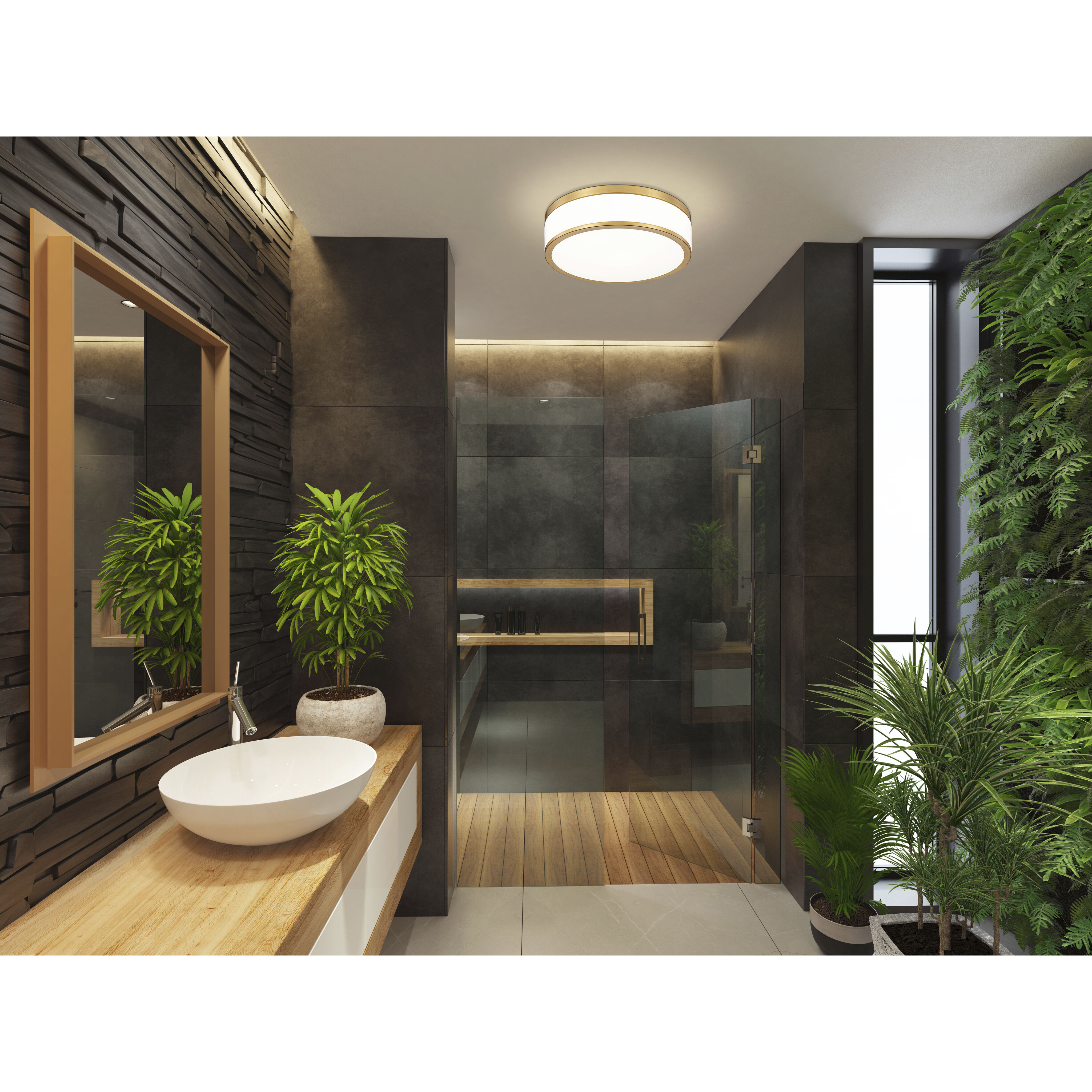 Ballord LED 12 inch Modern Gold Flush Mount Ceiling Light