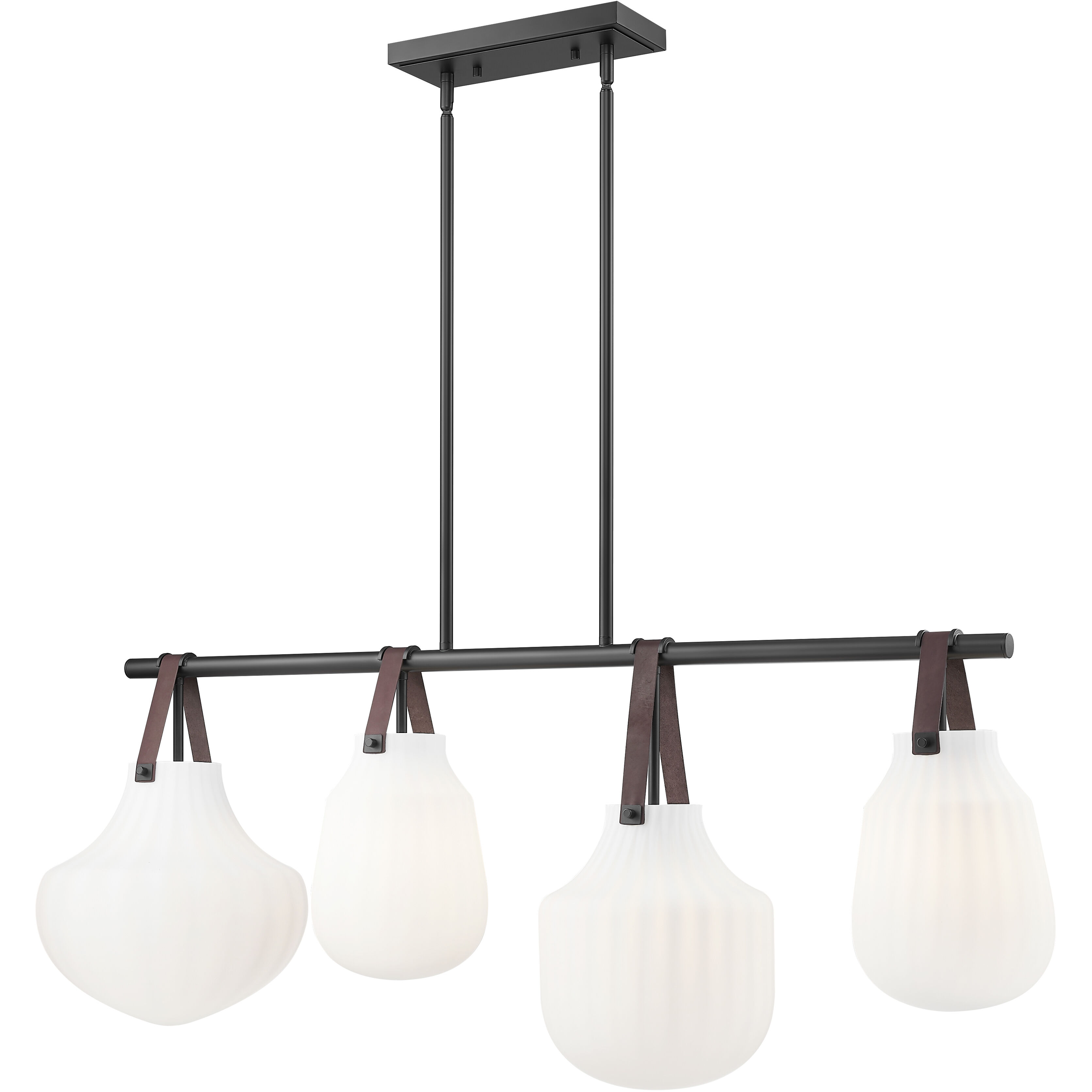 Newbury 4 Light 49.75 inch Matte Black Linear Chandelier Ceiling Light