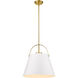 Z-Studio 1 Light 18 inch Matte White and Heritage Brass Pendant Ceiling Light