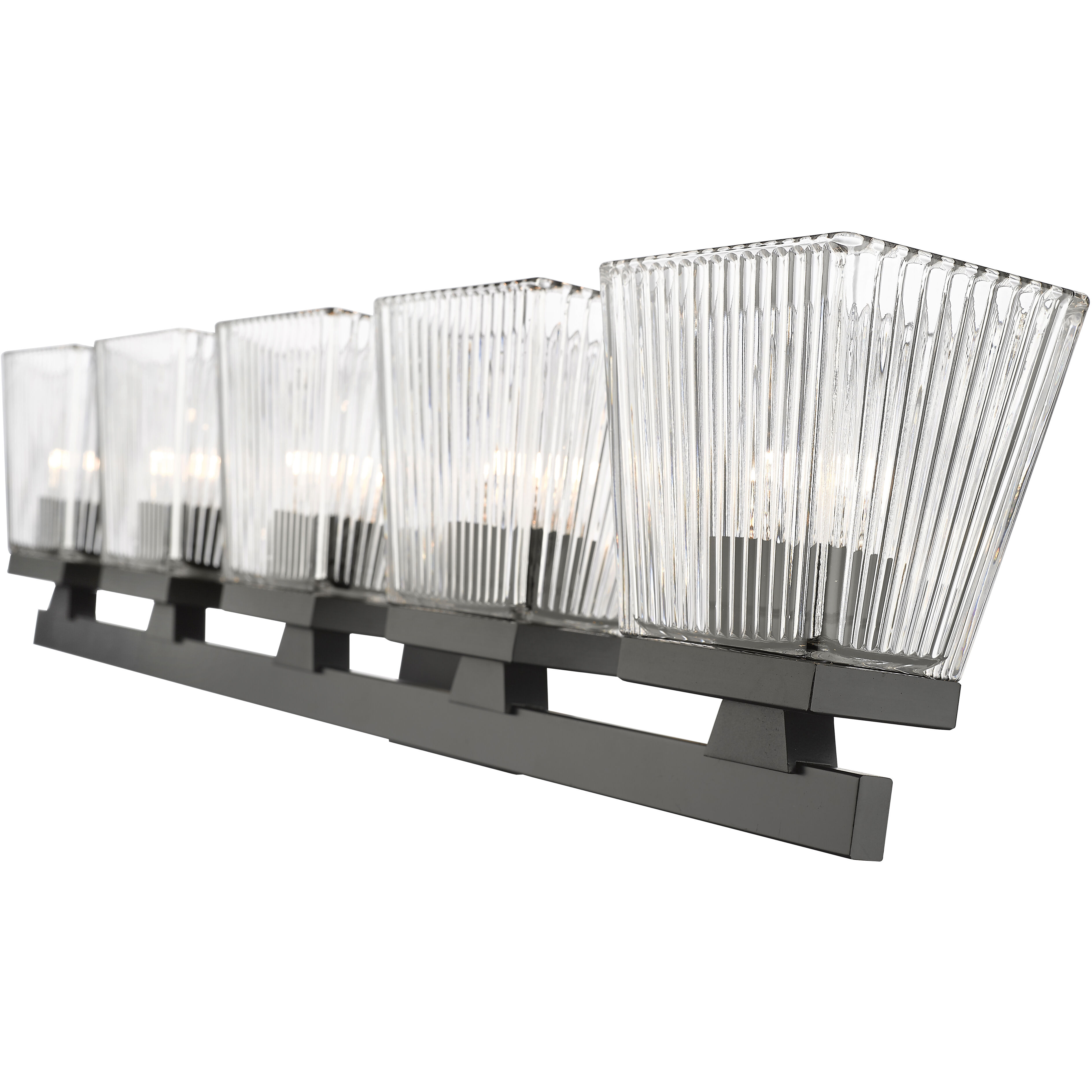 Astor 5 Light 36 inch Matte Black Vanity Wall Light