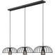 Valencia 3 Light 56 inch Matte Black Linear Chandelier Ceiling Light