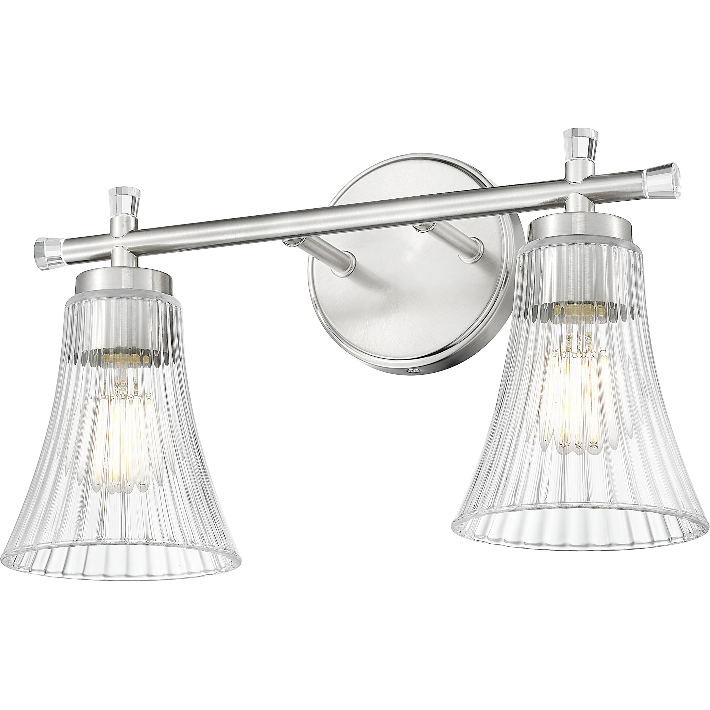 Belle 2 Light 16 inch Brushed Nickel Bath Vanity Light Wall Light