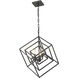 Euclid 3 Light 23 inch Matte Black Chandelier Ceiling Light