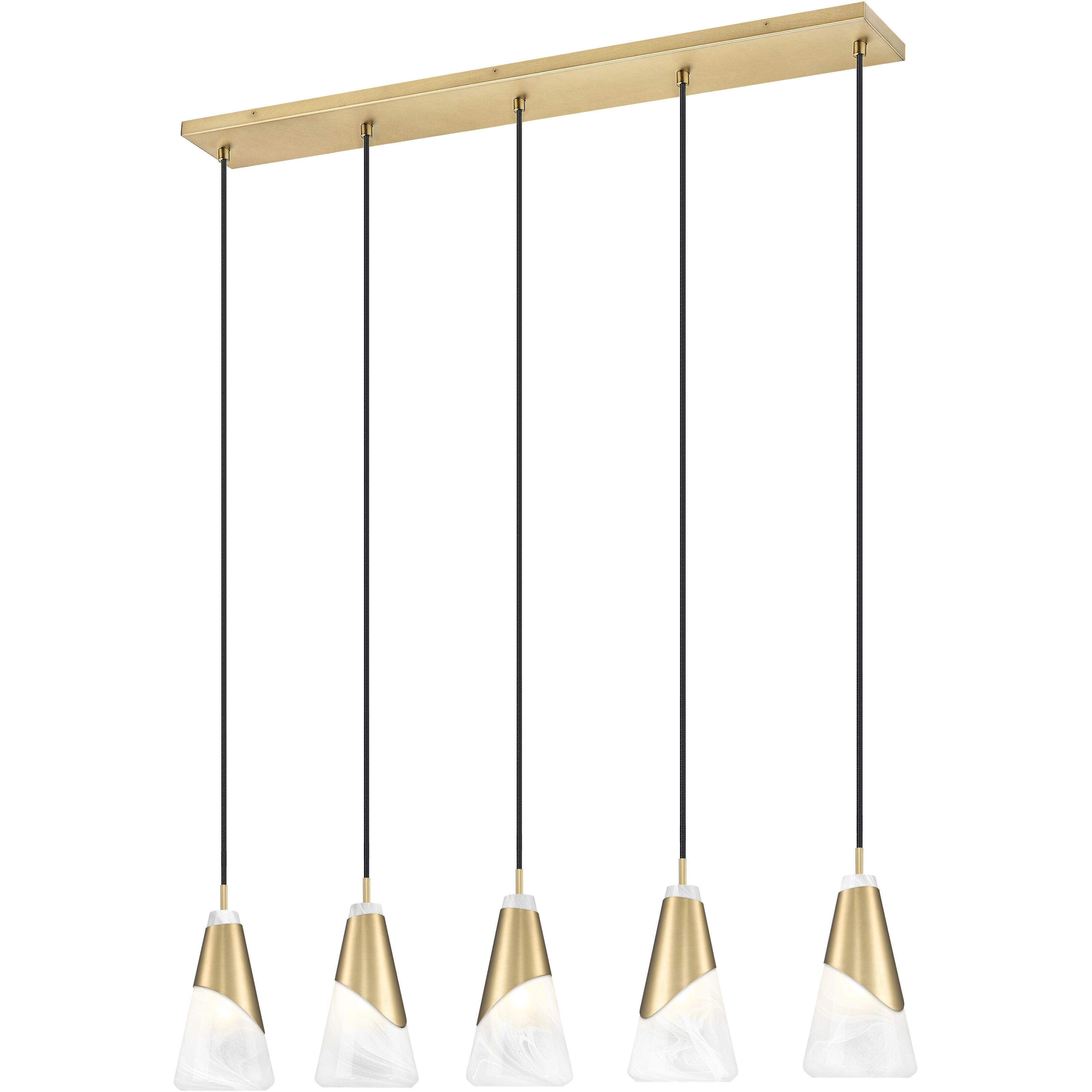 Aimie Linear Chandelier Ceiling Light in Modern Gold
