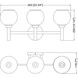 Sutton 3 Light 23.75 inch Brushed Gold Vanity Wall Light in Bronze Gold