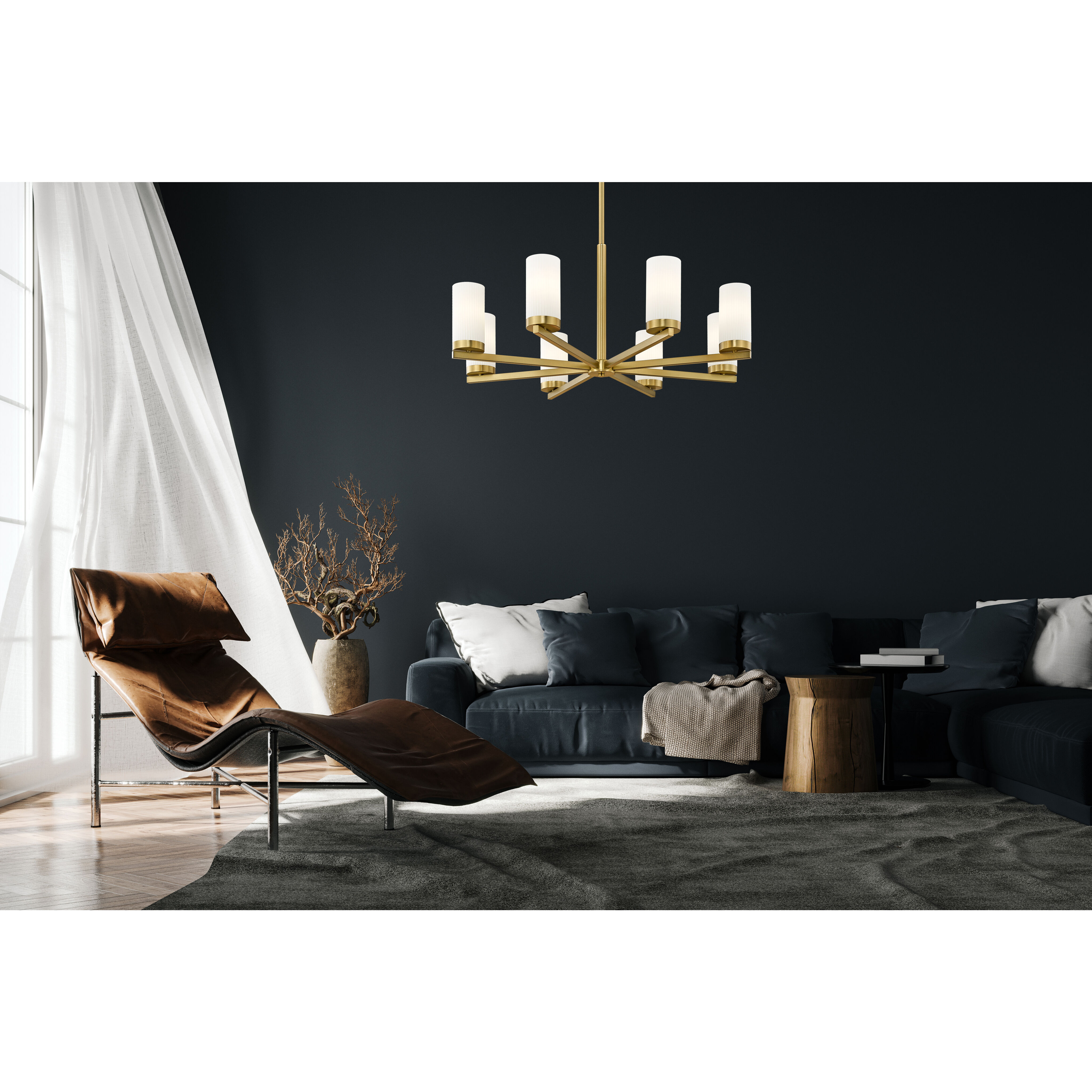 Danica 8 Light 31.5 inch Modern Gold Chandelier Ceiling Light