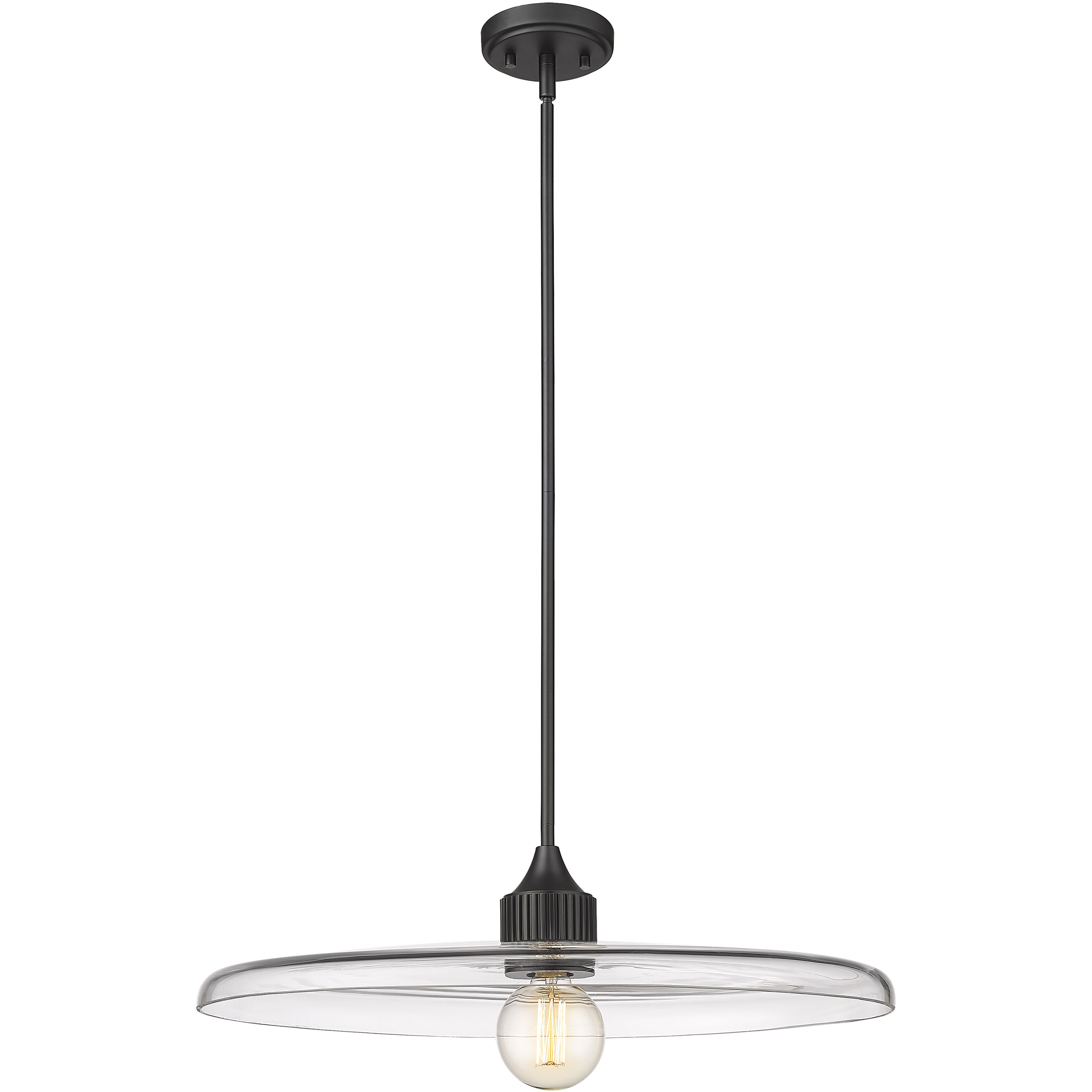 Paloma 1 Light 24 inch Matte Black Pendant Ceiling Light
