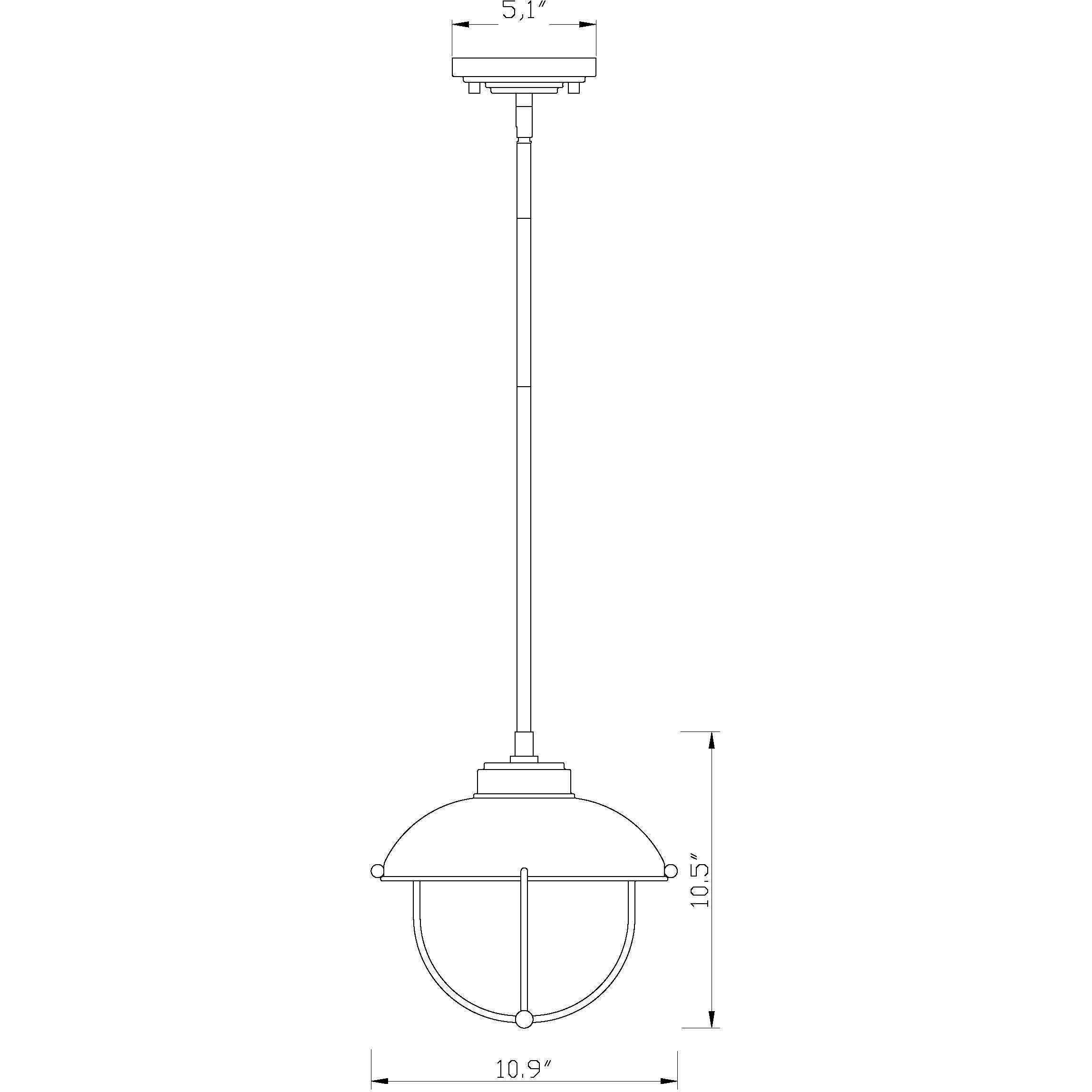 Ansel 1 Light 11 inch Galvanized Outdoor Pendant