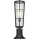 Helix 1 Light 22 inch Black Outdoor Pier Mounted Fixture