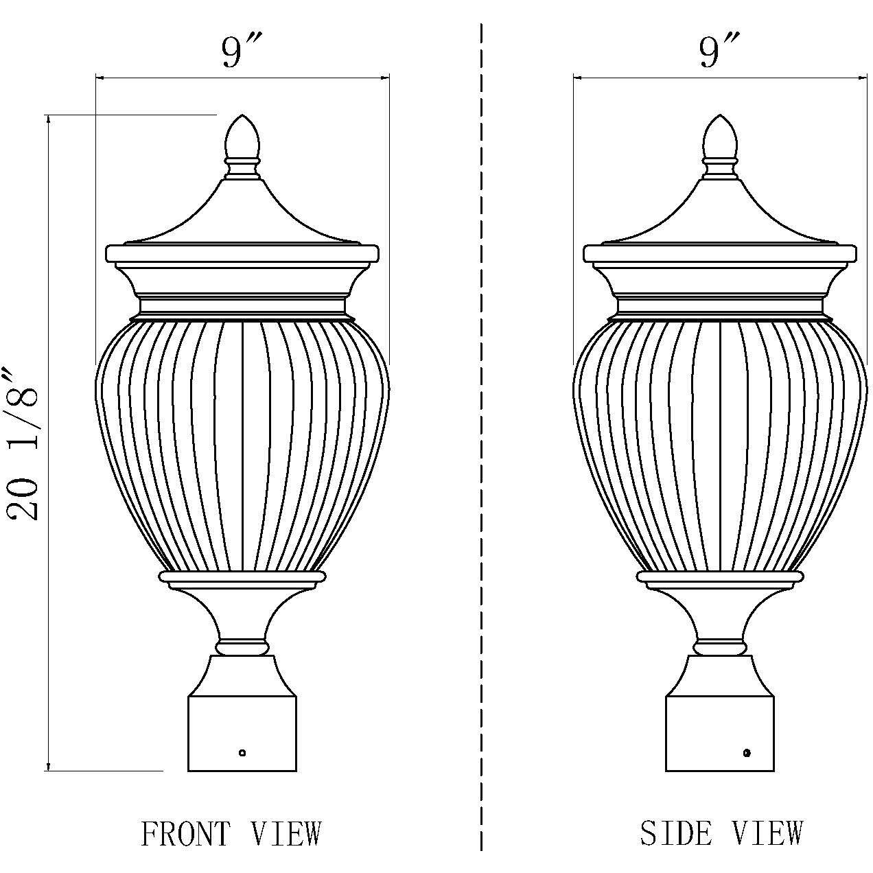 Davina 3 Light 20.25 inch Black Outdoor Post Mounted Fixture in G9