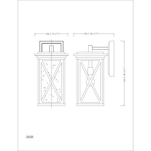 Brookside 1 Light 18.25 inch Black Outdoor Wall Light