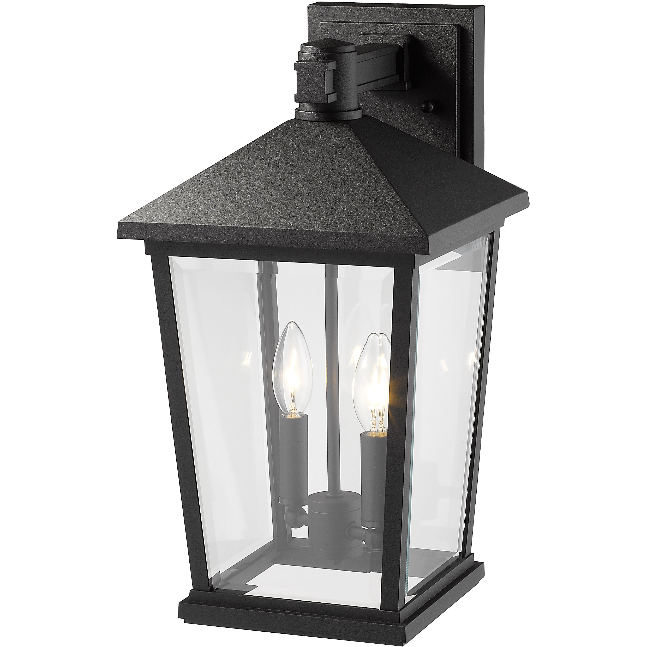 Beacon 2 Light 17.75 inch Black Outdoor Wall Light