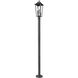 Gannon 3 Light 100.5 inch Black Outdoor Post Mounted Fixture in G9