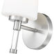 Henri 1 Light 6.5 inch Brushed Nickel Bathroom Vanity Wall Light