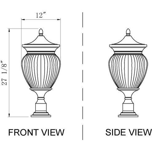 Davina 4 Light 27.25 inch Black Outdoor Pier Mounted Fixture in G9