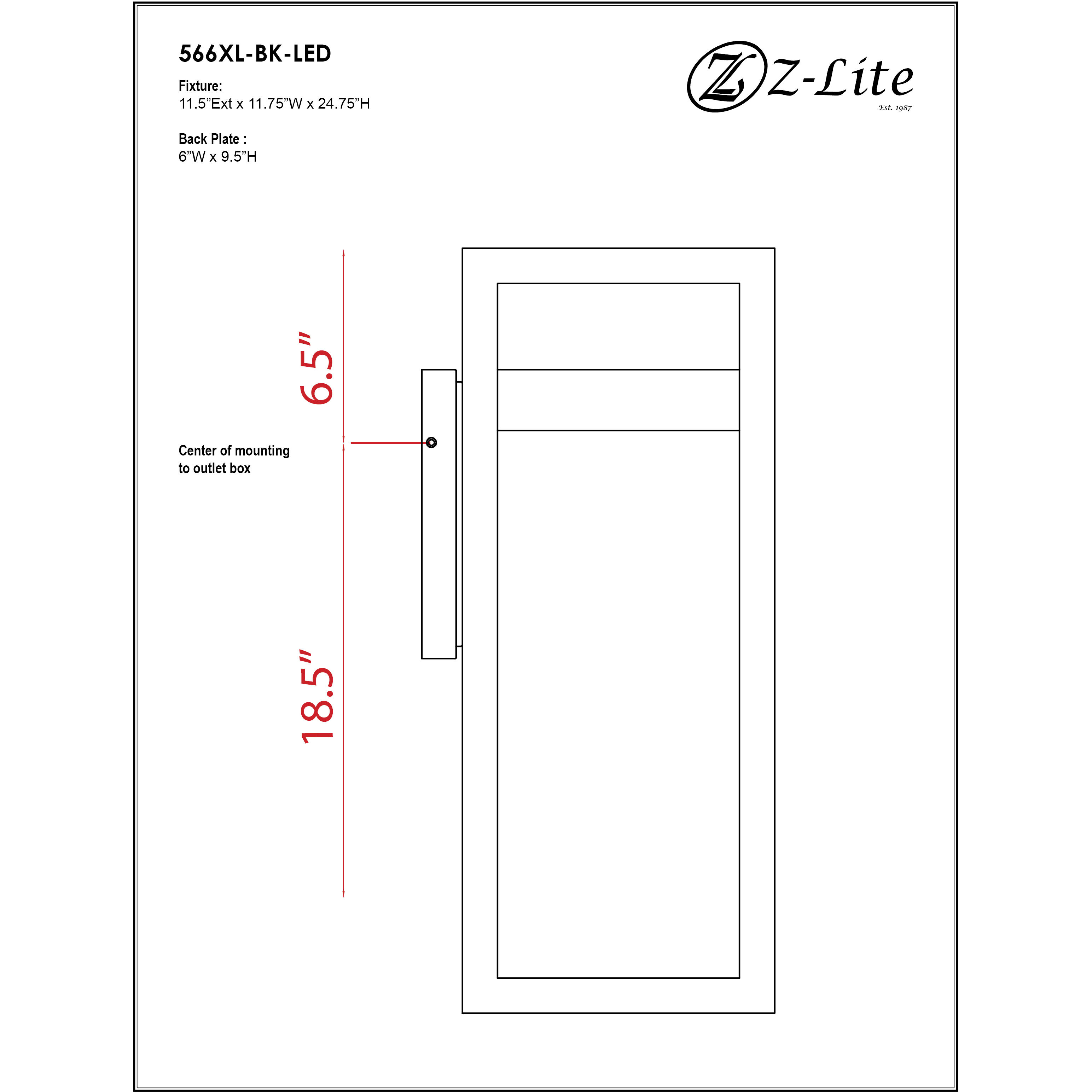 Luttrel LED 25 inch Black Outdoor Wall Light