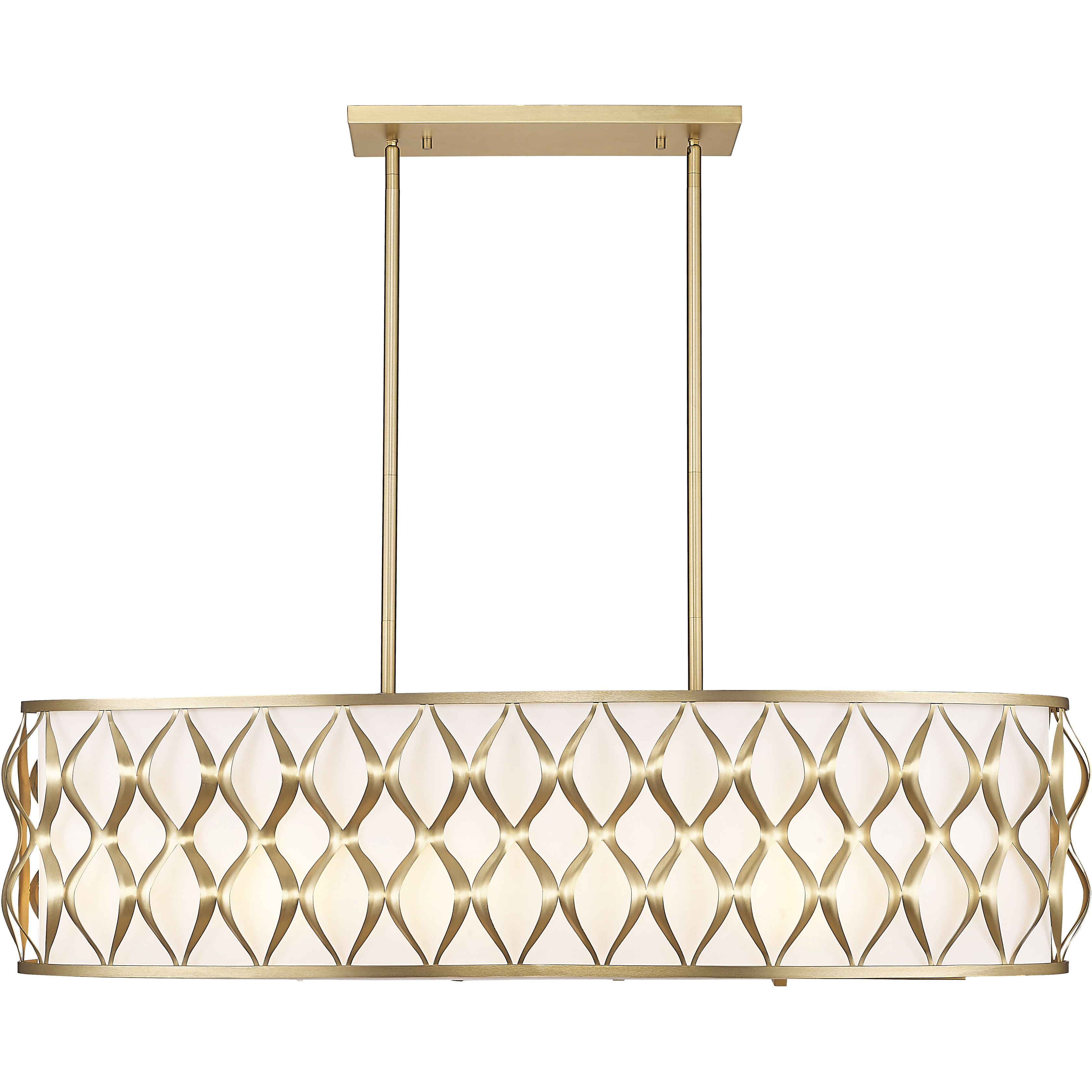 Harden 10 Light 43 inch Modern Gold Linear Chandelier Ceiling Light