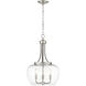 Joliet 3 Light 15.75 inch Brushed Nickel Pendant Ceiling Light
