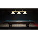 Cordon 3 Light 57.25 inch Heritage Brass Billiard Ceiling Light in White Linen Glass