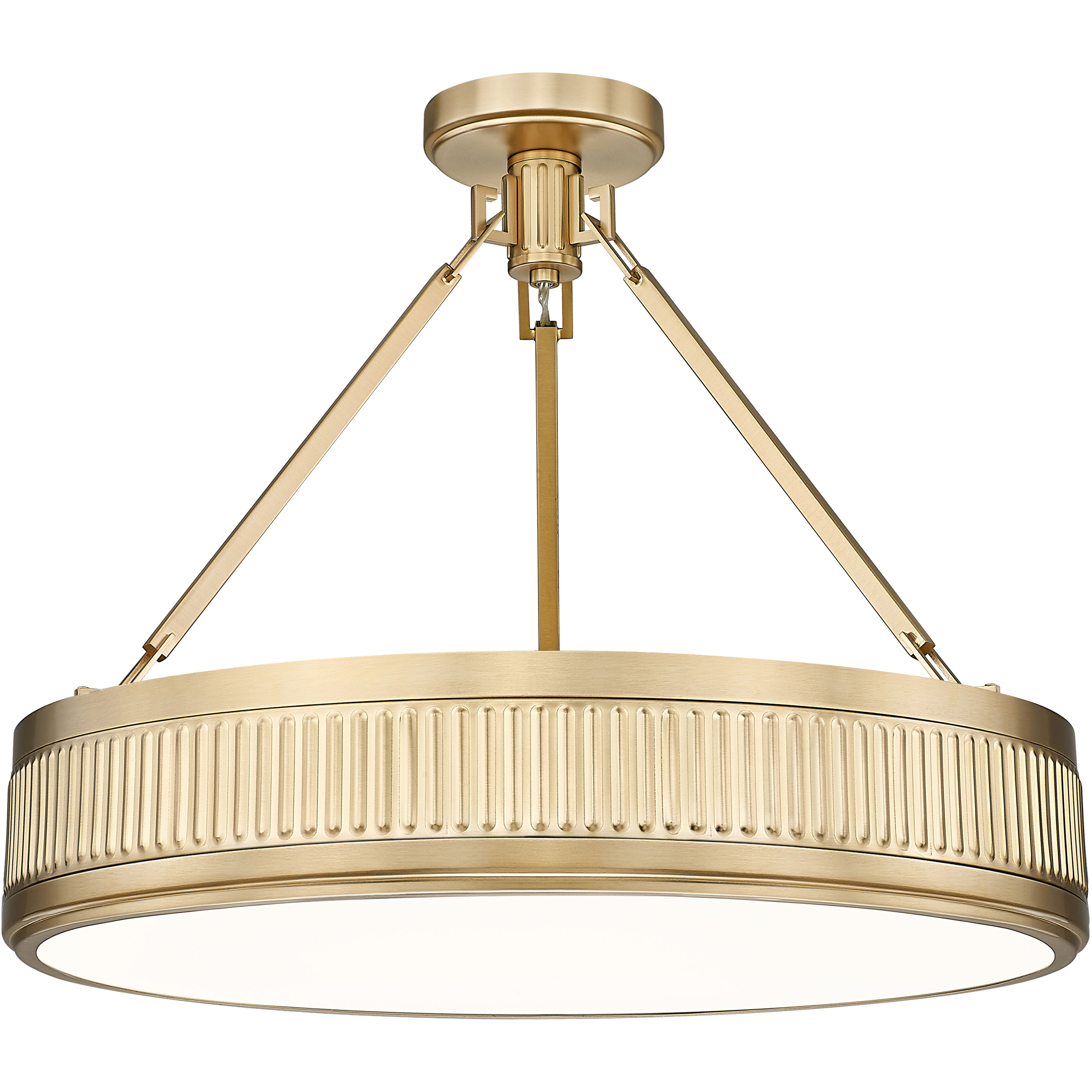 Quinn LED 22 inch Modern Gold Semi Flush Mount Ceiling Light