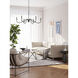 Toussant 6 Light 45 inch Matte Black Chandelier Ceiling Light
