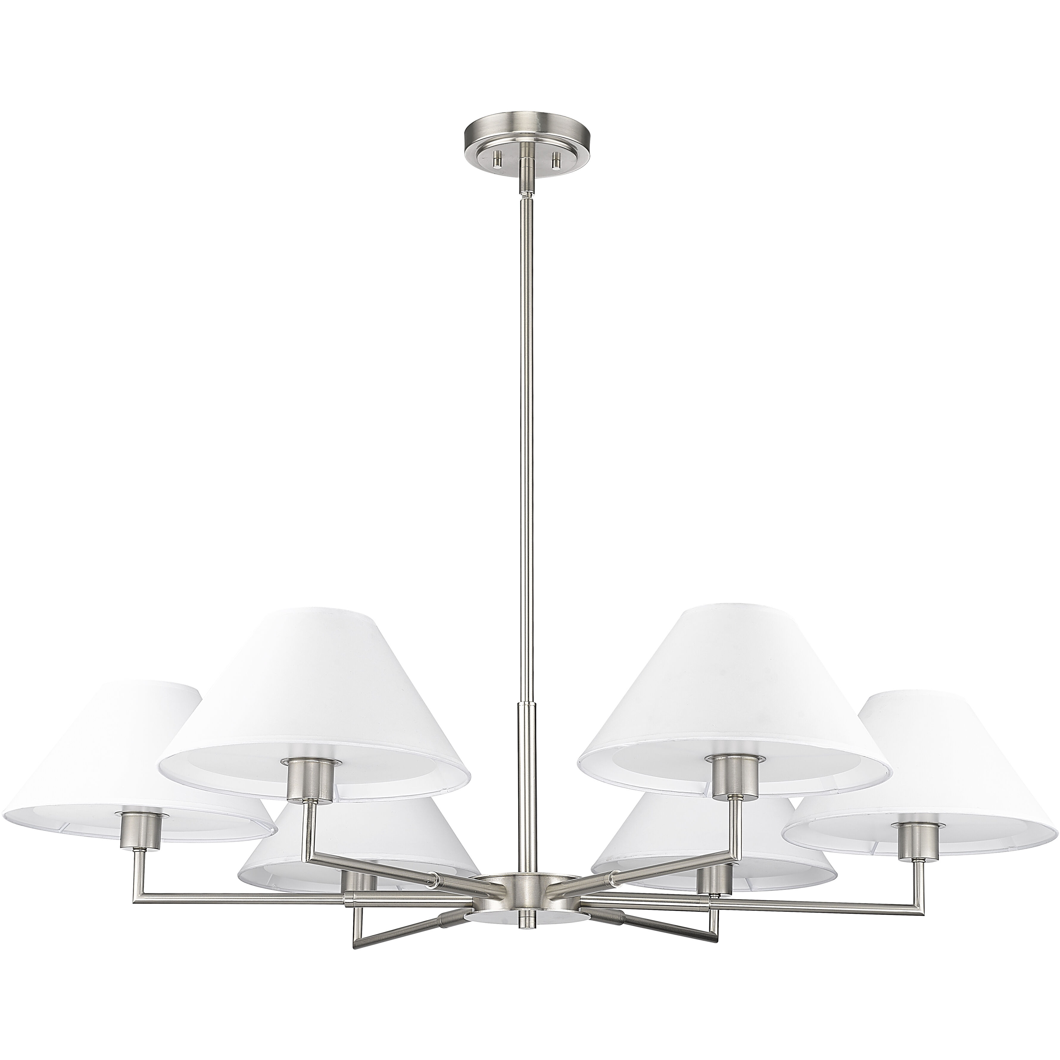 Leila 6 Light 44 inch Brushed Nickel Chandelier Ceiling Light