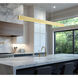 Hudson LED 72 inch Gold Linear Chandelier Ceiling Light