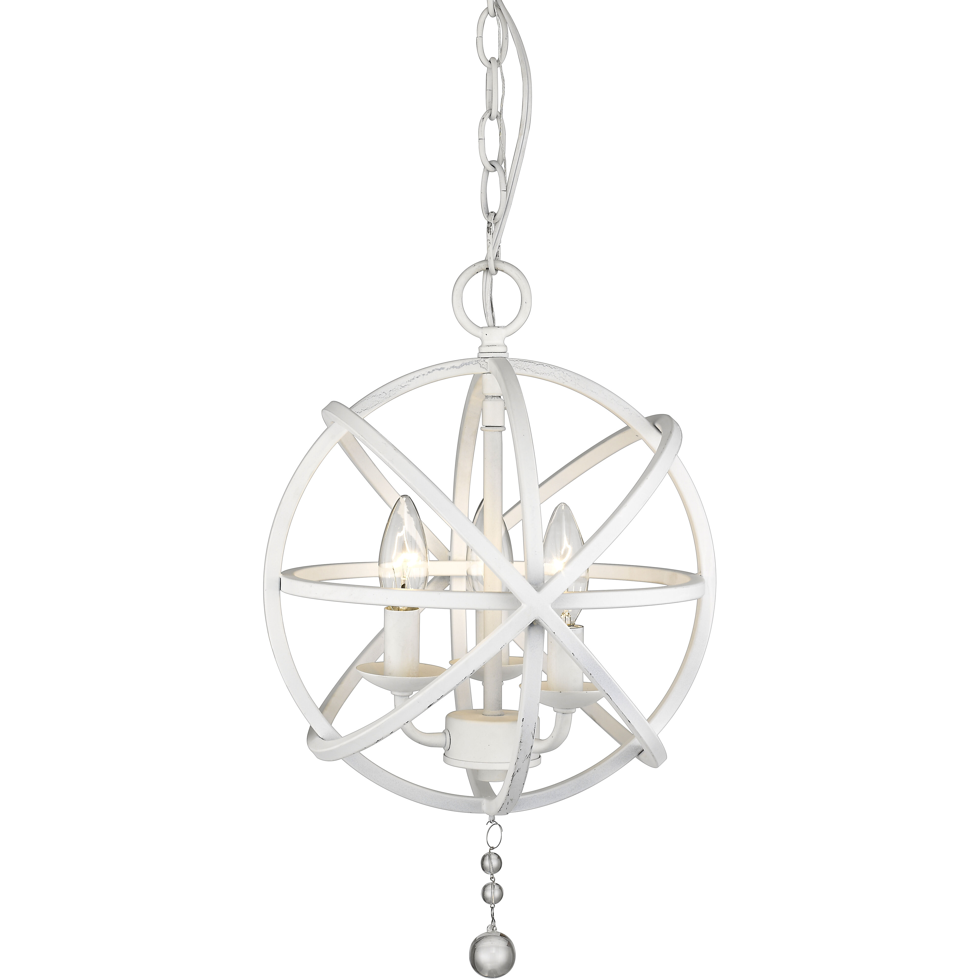 Tull 3 Light 12 inch Matte White Chandelier Ceiling Light