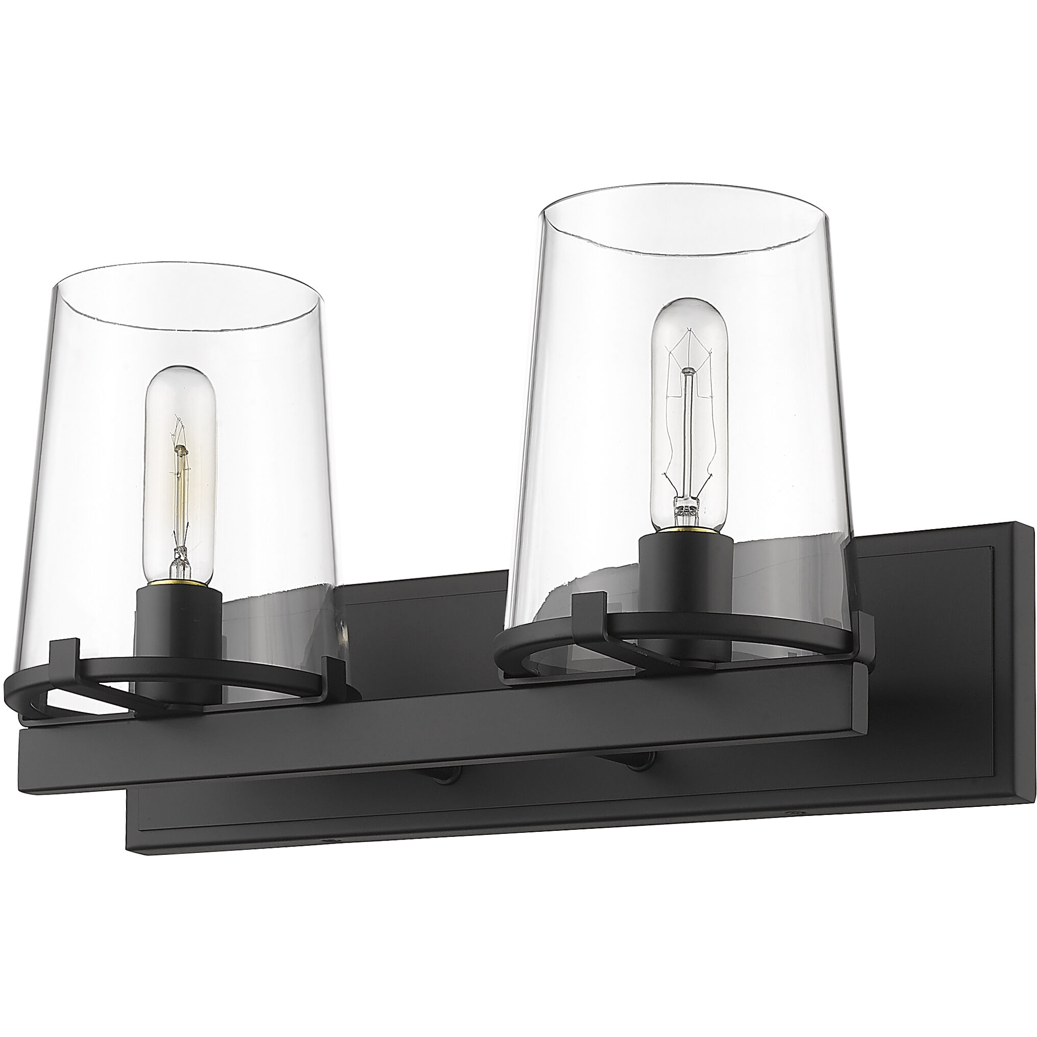 Callista 2 Light 18.25 inch Matte Black Vanity Wall Light