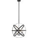 Cavallo 5 Light 18 inch Hammered Black and Chrome Pendant Ceiling Light