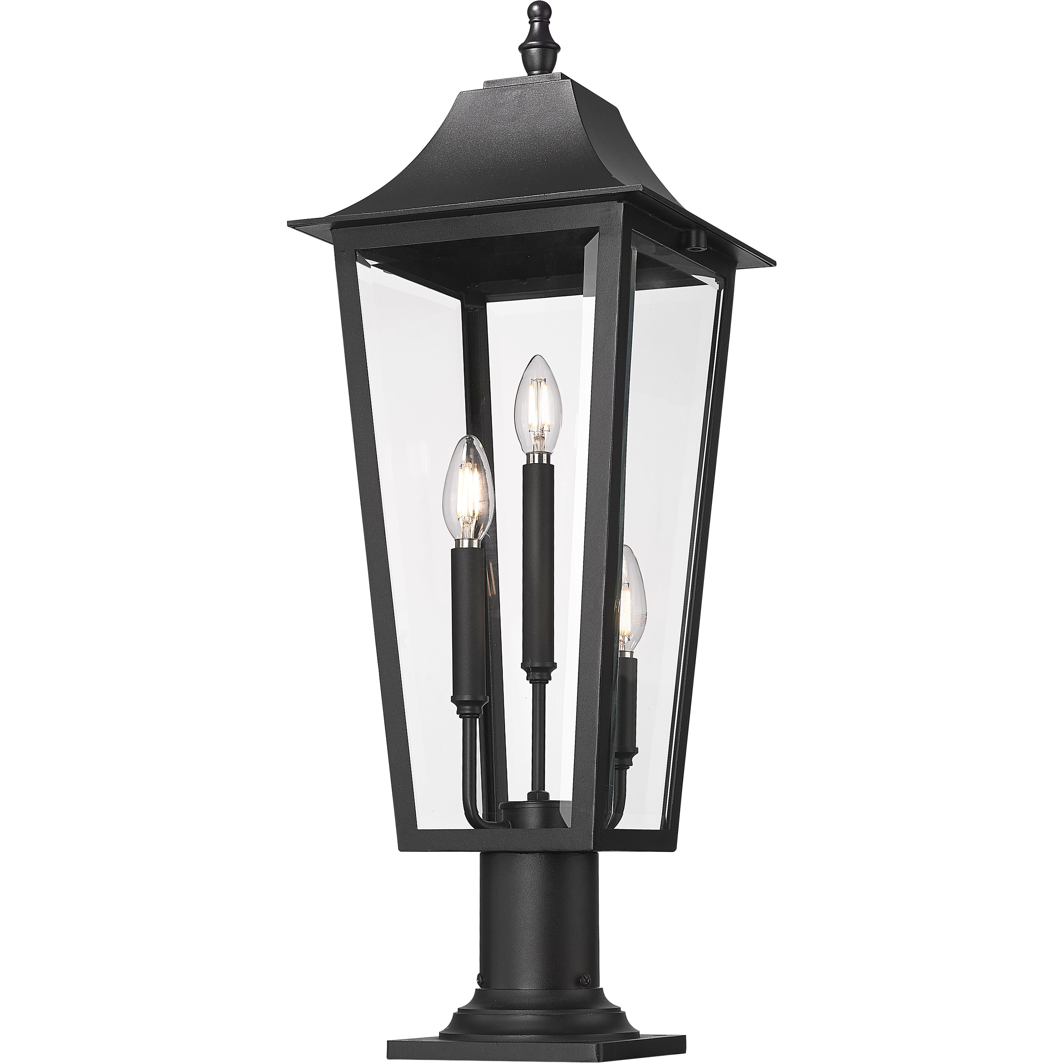 Gannon 3 Light 28.75 inch Black Outdoor Pier Mounted Fixture in G9